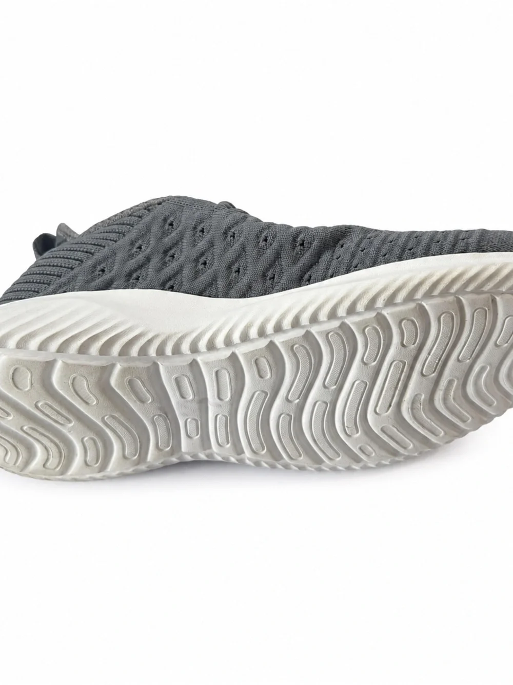 Women’s Gray Knit Athletic Sneakers EU 38 Lightweight Lace-Up Walking Shoes